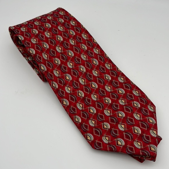 Ermenegildo Zegna Red Silk Tie Made‎ in Italy - Picture 1 of 9